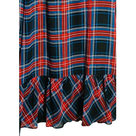 Draper James Red and Green Plaid Dress – Size XXL – Holiday Bow & Ruffle Detail - Picture 6 of 7